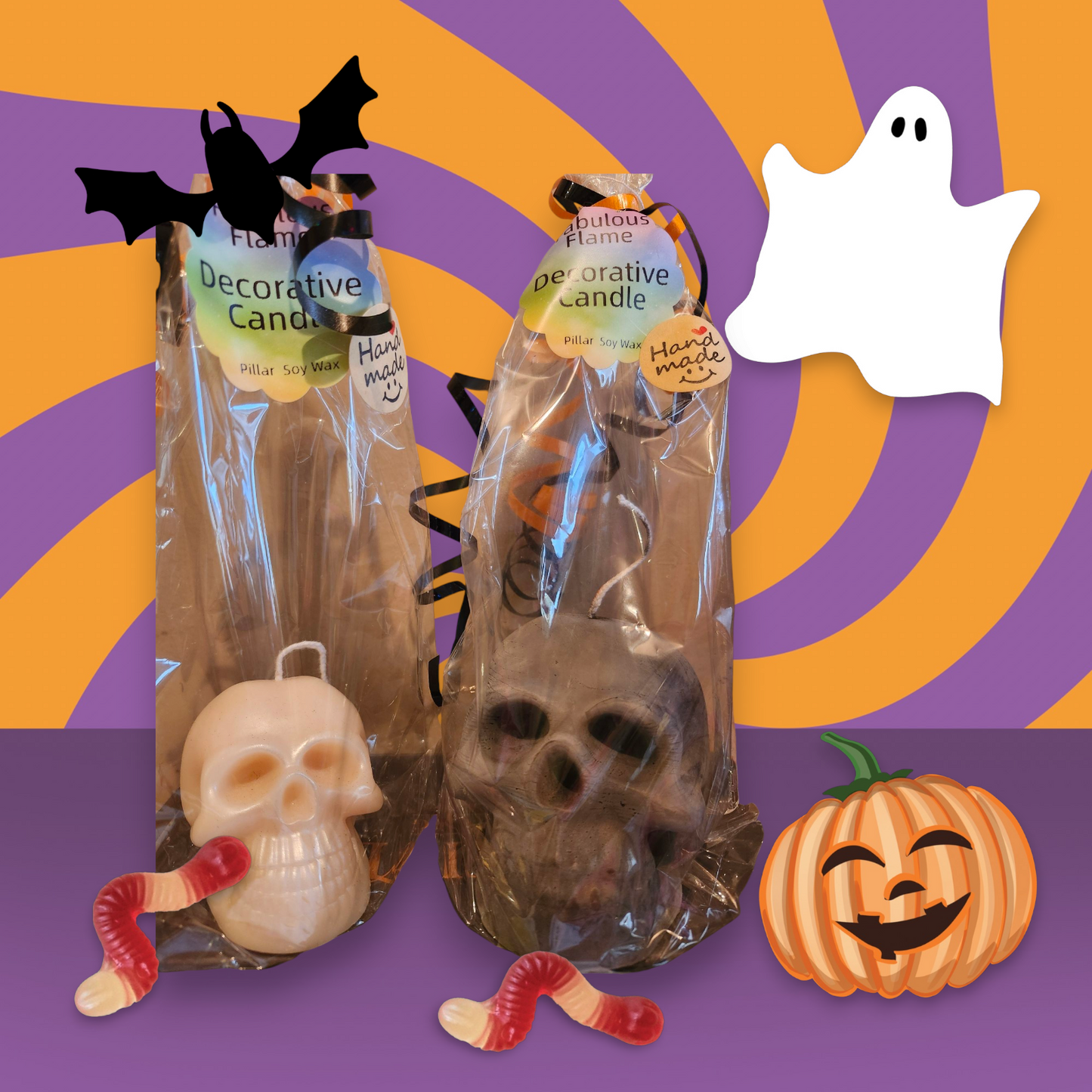 'NEW' Skull Decor Candle